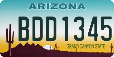 AZ license plate BDD1345