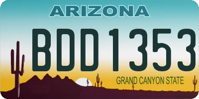 AZ license plate BDD1353