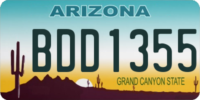 AZ license plate BDD1355