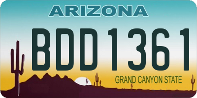 AZ license plate BDD1361