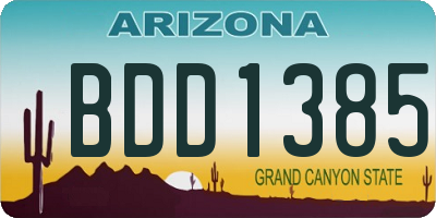 AZ license plate BDD1385
