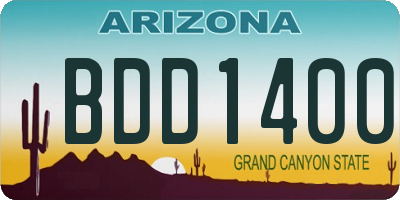 AZ license plate BDD1400