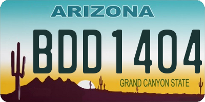 AZ license plate BDD1404