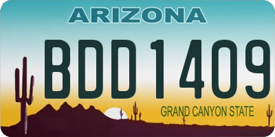 AZ license plate BDD1409