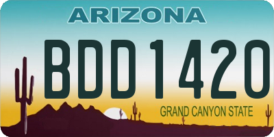 AZ license plate BDD1420