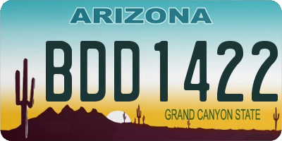 AZ license plate BDD1422