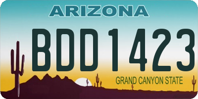 AZ license plate BDD1423