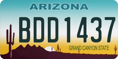 AZ license plate BDD1437