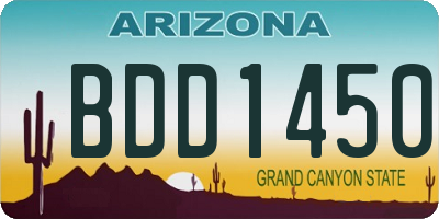 AZ license plate BDD1450