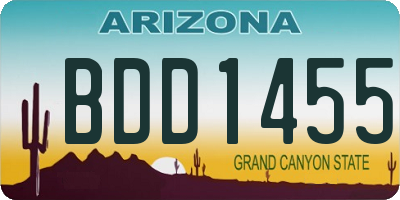 AZ license plate BDD1455