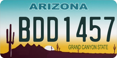 AZ license plate BDD1457
