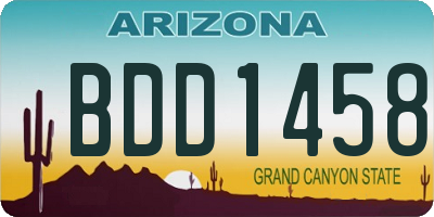 AZ license plate BDD1458