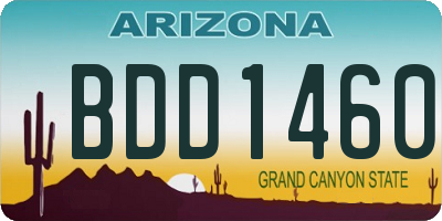 AZ license plate BDD1460
