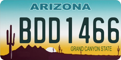 AZ license plate BDD1466