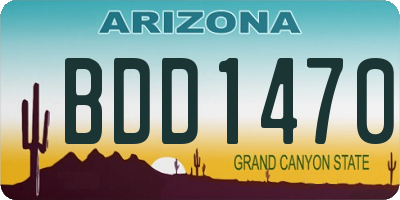 AZ license plate BDD1470