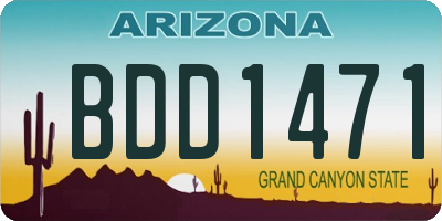 AZ license plate BDD1471