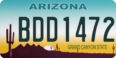 AZ license plate BDD1472