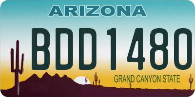 AZ license plate BDD1480