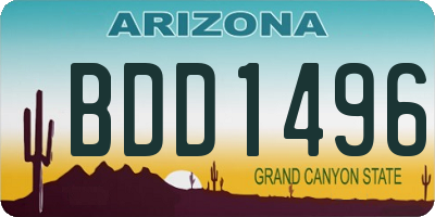 AZ license plate BDD1496
