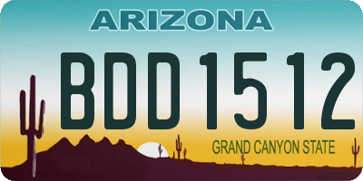 AZ license plate BDD1512