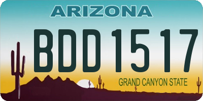 AZ license plate BDD1517