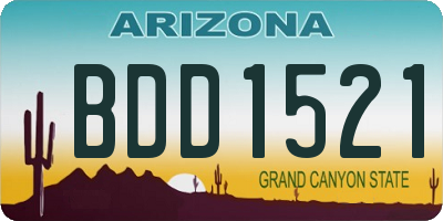 AZ license plate BDD1521