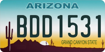 AZ license plate BDD1531