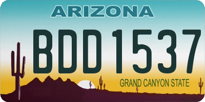 AZ license plate BDD1537