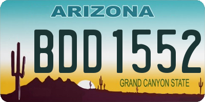 AZ license plate BDD1552