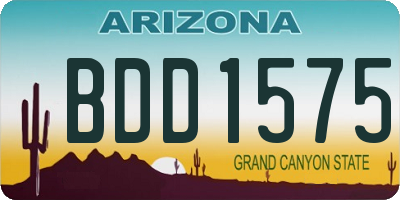 AZ license plate BDD1575