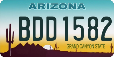 AZ license plate BDD1582