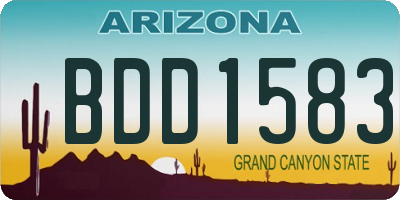AZ license plate BDD1583