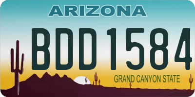 AZ license plate BDD1584