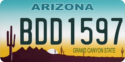 AZ license plate BDD1597