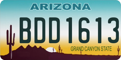 AZ license plate BDD1613