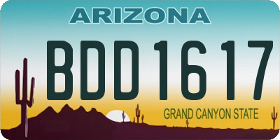 AZ license plate BDD1617
