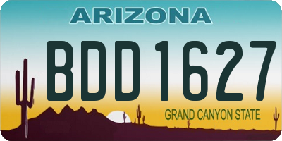 AZ license plate BDD1627