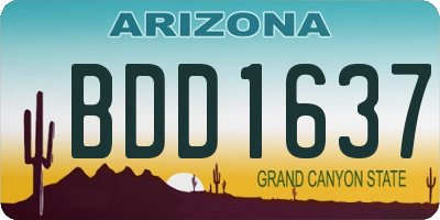 AZ license plate BDD1637