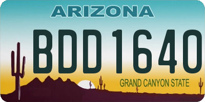 AZ license plate BDD1640