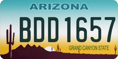 AZ license plate BDD1657