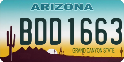 AZ license plate BDD1663
