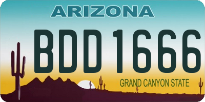 AZ license plate BDD1666