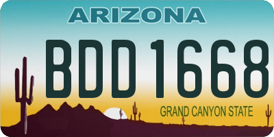 AZ license plate BDD1668