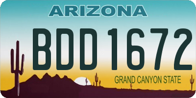 AZ license plate BDD1672