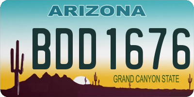 AZ license plate BDD1676