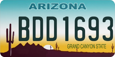AZ license plate BDD1693