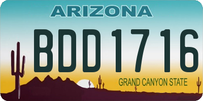 AZ license plate BDD1716