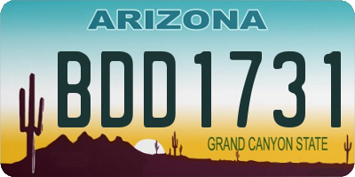 AZ license plate BDD1731