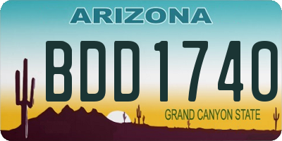 AZ license plate BDD1740