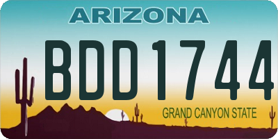 AZ license plate BDD1744